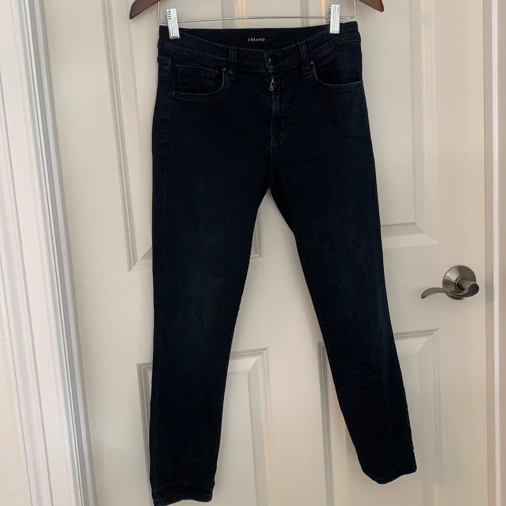 J brand black distressed midrise skinny Jean